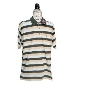 NWT UC Authentic Brand Men's Polo Shirt Striped Regular Fit - Size Large